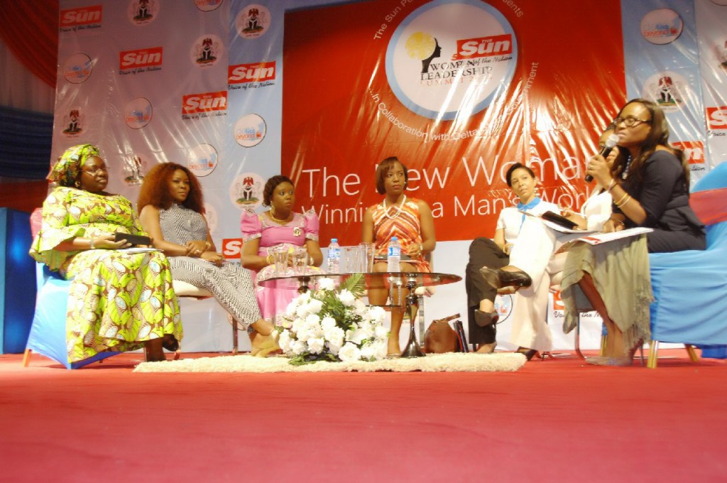 From Left to Right, Ms. Helen Emore Managing Director Warri Industrial Park,  Omawunmi Megbele,  Maupe Ogun of Channels TV, Nkemdilim Begho Managing Director of Future Software Resources Ltd, Dr Ufuoma Okotete Managing Director of Diamond Helix Medical Assistance, Funke Bucknor-Obruthe Managing Director/CEO, Zapphire Events during panelist discussion session